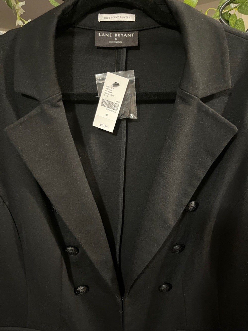 Lane Bryant Black Double-Breasted Suit Blazer - Picture 3 of 10